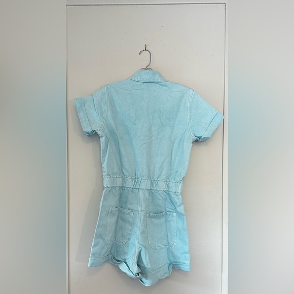 Show Me Your Mumu Cannon Denim Romper Light Blue 100% Cotton Size Small - Picture 6 of 6